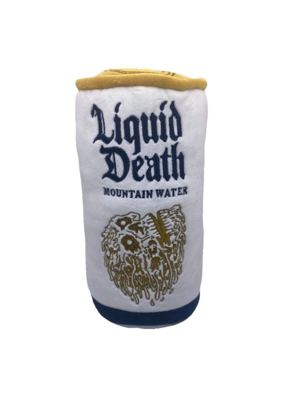 Liquid Death Mountain Water 9” Plush Toy Can White Gift Stuffed Skull NWT